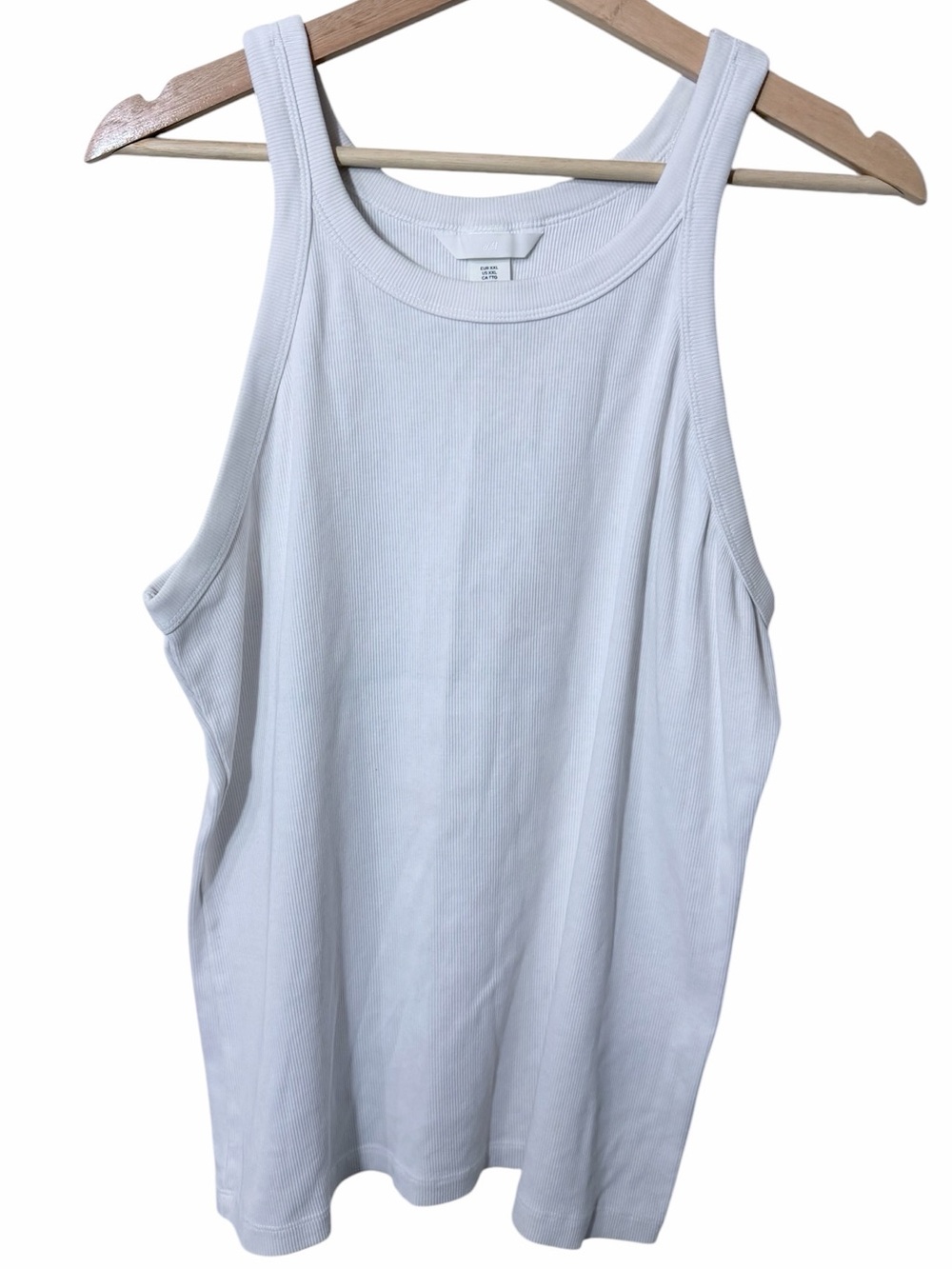 H&M White Ribbed Tank XXL - Picture 2 of 3